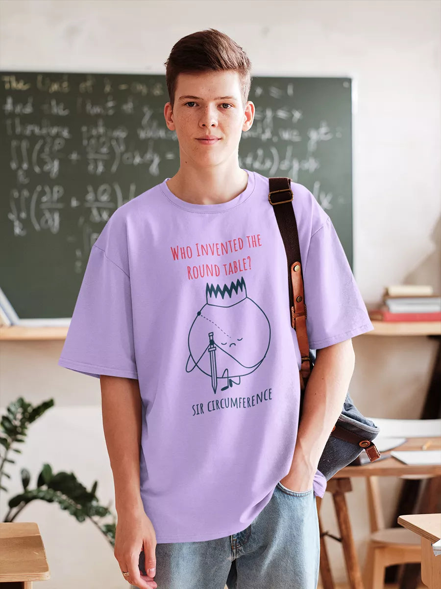 lavender printed oversize t shirt for men